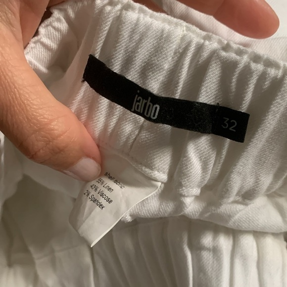 Jarbo‎ easy crop size 32 white elastic waist pockets pull on summer linen blend - Picture 3 of 14